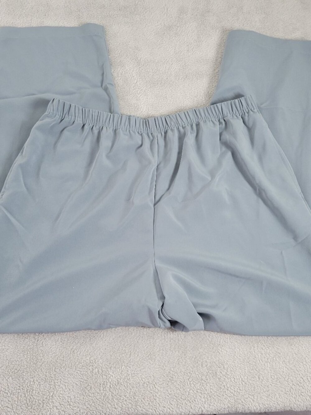 Coldwater Creek Women's Pants Size XL Gray Blue Elastic Waist Straight BLU115E
